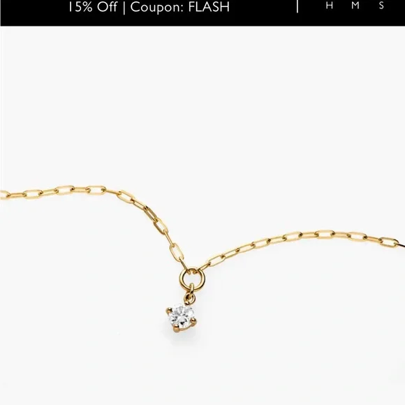 Gold vermeil Oak and Luna lab diamond necklace - Picture 5 of 11